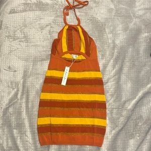 NWT for love and lemons tori mini dress in orange size medium